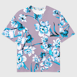 Футболка оверсайз мужская Летний стилизованный цветочный паттерн, цвет: 3D-принт
