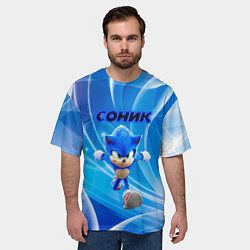 Футболка оверсайз мужская Sonic абстракция, цвет: 3D-принт — фото 2