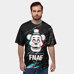Футболка оверсайз мужская FNAF в стиле Glitch Баги Графики на темном фоне, цвет: 3D-принт — фото 2