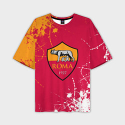 Мужская футболка оверсайз Roma : рома брызги красок
