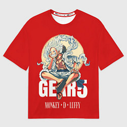 Футболка оверсайз мужская ЛУФФИ 5 ГИР ONE PIECE На луне, цвет: 3D-принт