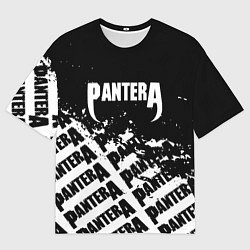 Футболка оверсайз мужская Пантера pantera паттерн, цвет: 3D-принт