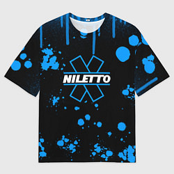 Футболка оверсайз мужская Нилето niletto потёки и капли краски, цвет: 3D-принт