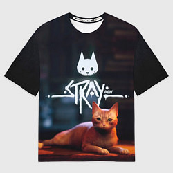Футболка оверсайз мужская Stray: Бродячий кот, цвет: 3D-принт