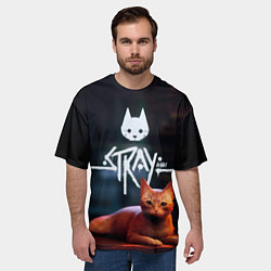 Футболка оверсайз мужская Stray: Бродячий кот, цвет: 3D-принт — фото 2