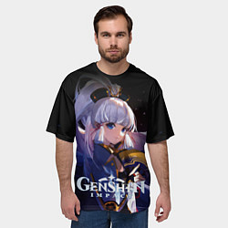 Футболка оверсайз мужская Камисато Аяка - наследницей семьи Камисато, цвет: 3D-принт — фото 2