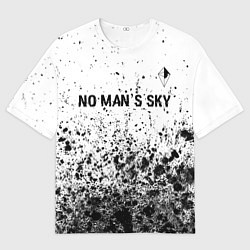 Мужская футболка оверсайз No Mans Sky Glitch на светлом фоне