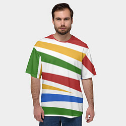 Футболка оверсайз мужская Разноцветная зебра без чёрных полос, цвет: 3D-принт — фото 2