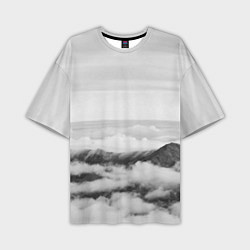 Мужская футболка оверсайз Горы и туман