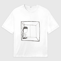 Мужская футболка оверсайз Грустяш у окна