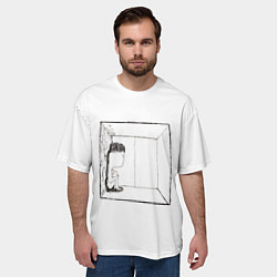 Футболка оверсайз мужская Грустяш у окна, цвет: 3D-принт — фото 2