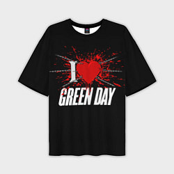 Футболка оверсайз мужская Green Day Сердце, цвет: 3D-принт