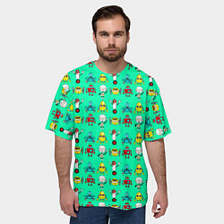 Футболка оверсайз мужская COLORFUL ROBOTS, цвет: 3D-принт — фото 2