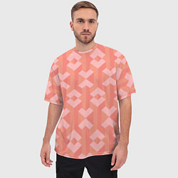 Футболка оверсайз мужская Геометрический узор розового цвета geometric pink, цвет: 3D-принт — фото 2