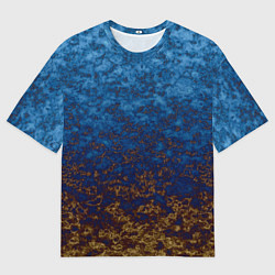 Футболка оверсайз мужская Marble texture blue brown color, цвет: 3D-принт