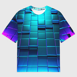 Футболка оверсайз мужская BLUE SQUARES, цвет: 3D-принт