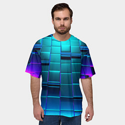 Футболка оверсайз мужская BLUE SQUARES, цвет: 3D-принт — фото 2