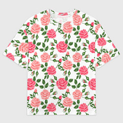 Мужская футболка оверсайз SOFT PINK ROSES