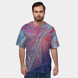 Футболка оверсайз мужская Абстрактные Многоугольные Кристаллы, цвет: 3D-принт — фото 2