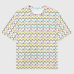 Мужская футболка оверсайз Волнистые линии геометрия