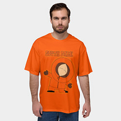 Футболка оверсайз мужская Южный Парк - на оранжевом фоне, цвет: 3D-принт — фото 2