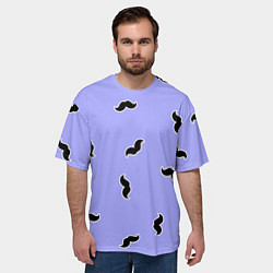 Футболка оверсайз мужская Много усов, цвет: 3D-принт — фото 2