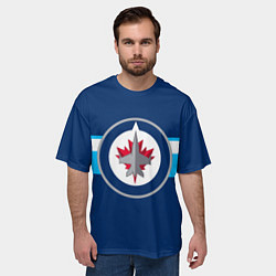 Футболка оверсайз мужская Виннипег Джетс форма, цвет: 3D-принт — фото 2