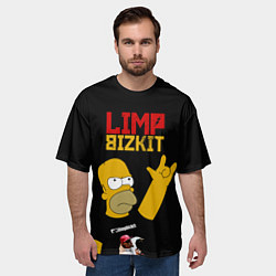 Футболка оверсайз мужская Limp Bizkit Симпсоны, цвет: 3D-принт — фото 2