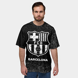 Футболка оверсайз мужская Barcelona с потертостями на темном фоне, цвет: 3D-принт — фото 2