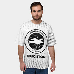 Футболка оверсайз мужская Brighton с потертостями на светлом фоне, цвет: 3D-принт — фото 2