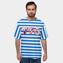 Футболка оверсайз мужская Тельняшка 776, цвет: 3D-принт — фото 2