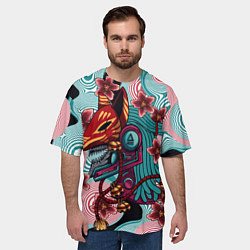 Футболка оверсайз мужская Кицунэ-маска, цвет: 3D-принт — фото 2