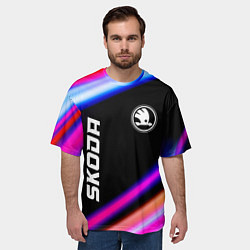 Футболка оверсайз мужская Skoda Speed Lights, цвет: 3D-принт — фото 2