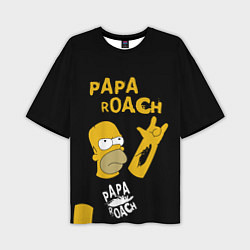 Мужская футболка оверсайз Papa Roach, Гомер Симпсон