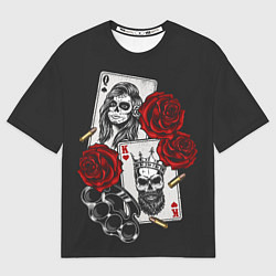 Мужская футболка оверсайз Игральные карты в стиле гангстеров