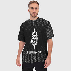 Футболка оверсайз мужская Slipknot с потертостями на темном фоне, цвет: 3D-принт — фото 2