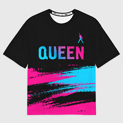 Мужская футболка оверсайз Queen Neon Gradient