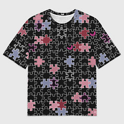 Мужская футболка оверсайз Пазлы, винтаж, ретро