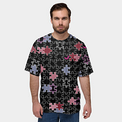 Футболка оверсайз мужская Пазлы, винтаж, ретро, цвет: 3D-принт — фото 2