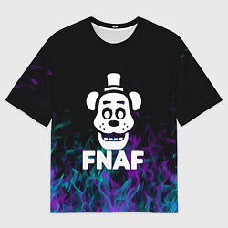 Мужская футболка оверсайз Five Nights At Freddys - огонь неон