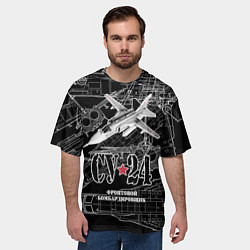 Футболка оверсайз мужская Фронтовой бомбардировщик - истребитель Су-24, цвет: 3D-принт — фото 2