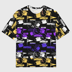 Мужская футболка оверсайз Американский футбол паттерн