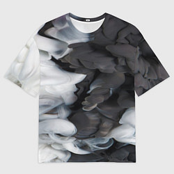 Футболка оверсайз мужская Абстрактная черно-белая краска, цвет: 3D-принт