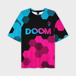 Мужская футболка оверсайз Doom Neon Gradient