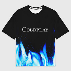 Мужская футболка оверсайз Coldplay Blue Fire