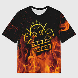 Футболка оверсайз мужская ARCANE League Of Legends огонь, цвет: 3D-принт