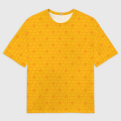 Футболка оверсайз мужская Желтые кирпичики и цветы, цвет: 3D-принт