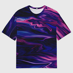 Футболка оверсайз мужская Фиолетово-розовый абстрактный узор, цвет: 3D-принт