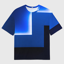 Футболка оверсайз мужская Абстрактные геометрические фигуры - Cиний, цвет: 3D-принт