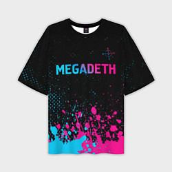 Футболка оверсайз мужская Megadeth - neon gradient, цвет: 3D-принт